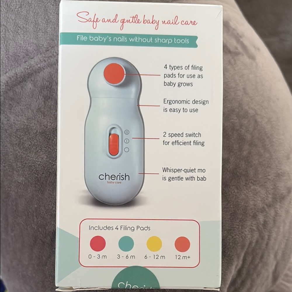 Cherish Electric Baby Nail Trimmer - Red and Blue